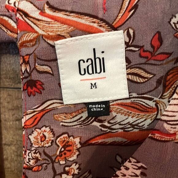 CAbi Good Luck Bird Print SleevelessBow Back Tank - Picture 3 of 7